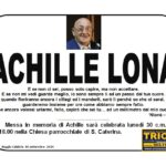 Achille Lona – 1° anniversario