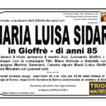 è mancata Maria Luisa Sidari in Gioffrè